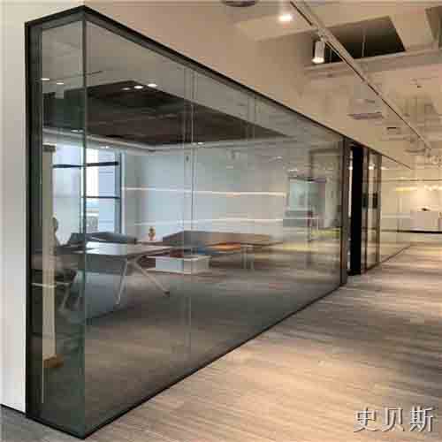 广安双层12mm全景玻璃隔断墙结构图